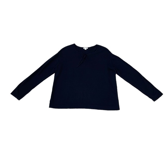 J. Jill Sweater Pullover Black Knit Lace Front Size Medium - Picture 4 of 13